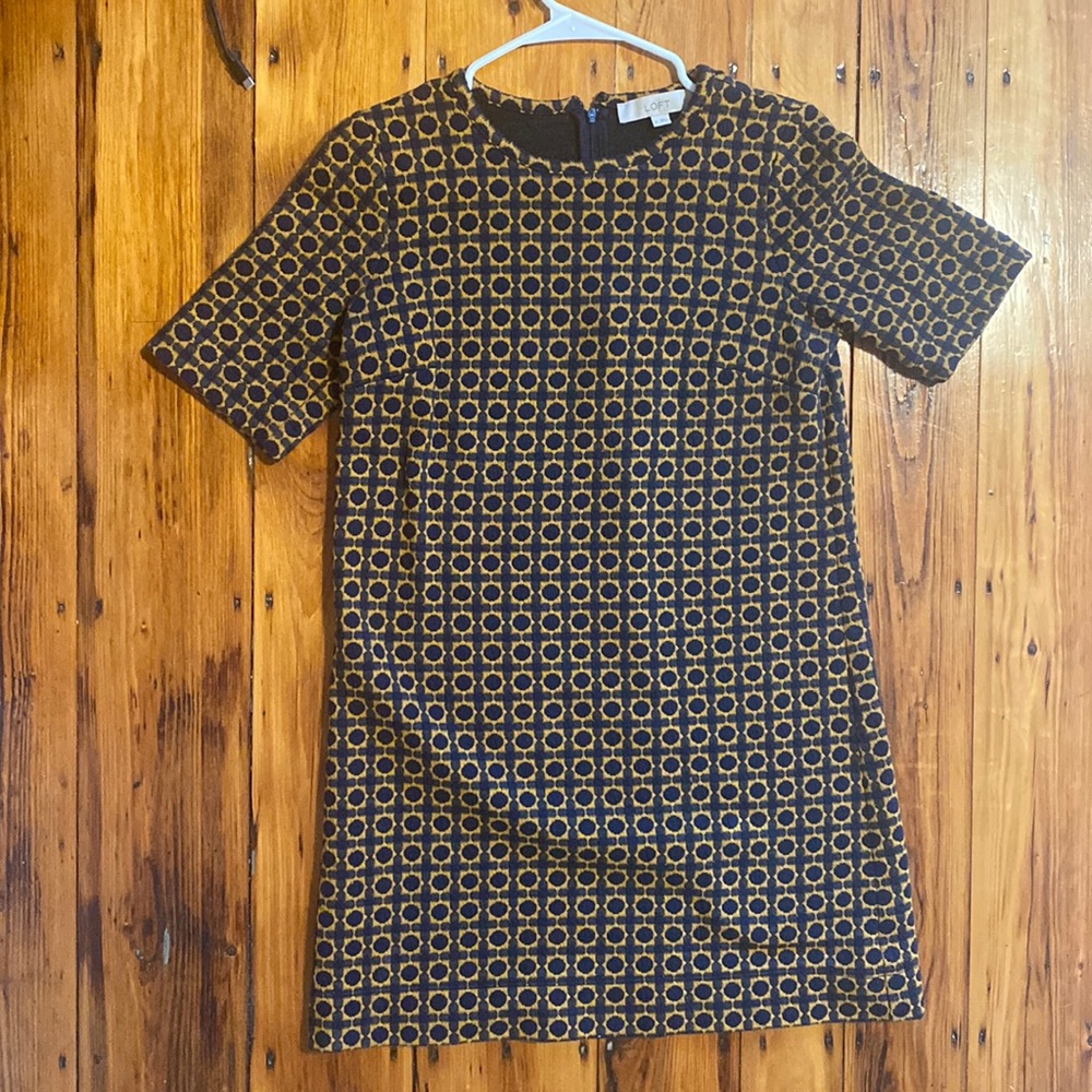 Ann Taylor Loft Quilted Geometric Shift Mini Dress